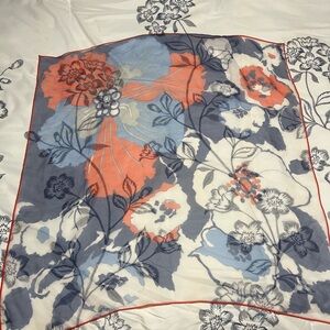 Floral Blue and Red Scarf